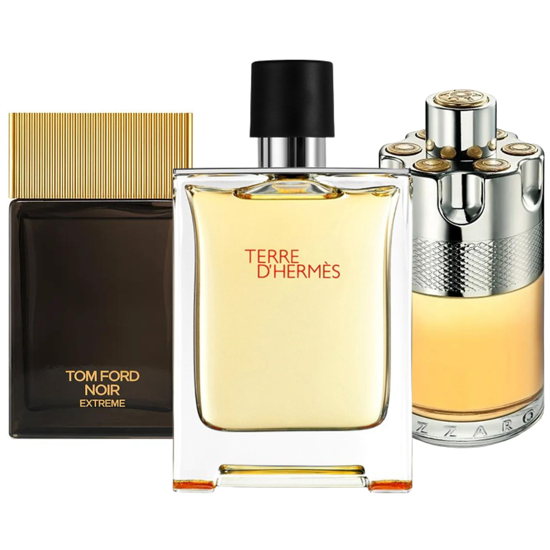 Kit de 3 perfumes: Terre d’Hermès, Azzaro Wanted y Tom Ford Noir Extreme – 100 ml