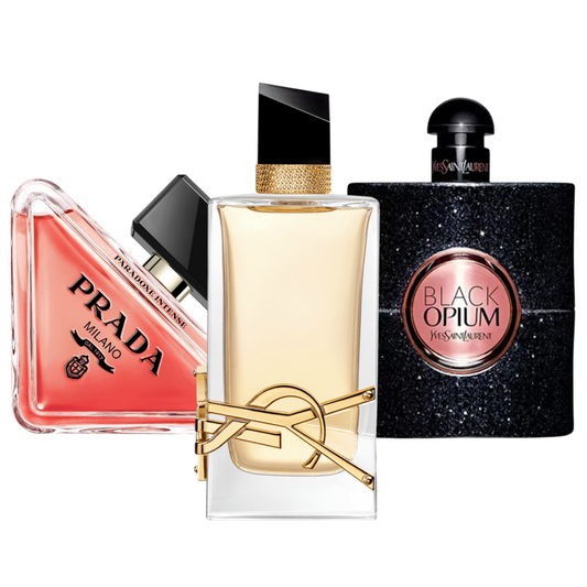 Kit de 3 perfumes: Prada Paradoxe, Black Opium Yves Saint Laurent y Libre – 100 ml