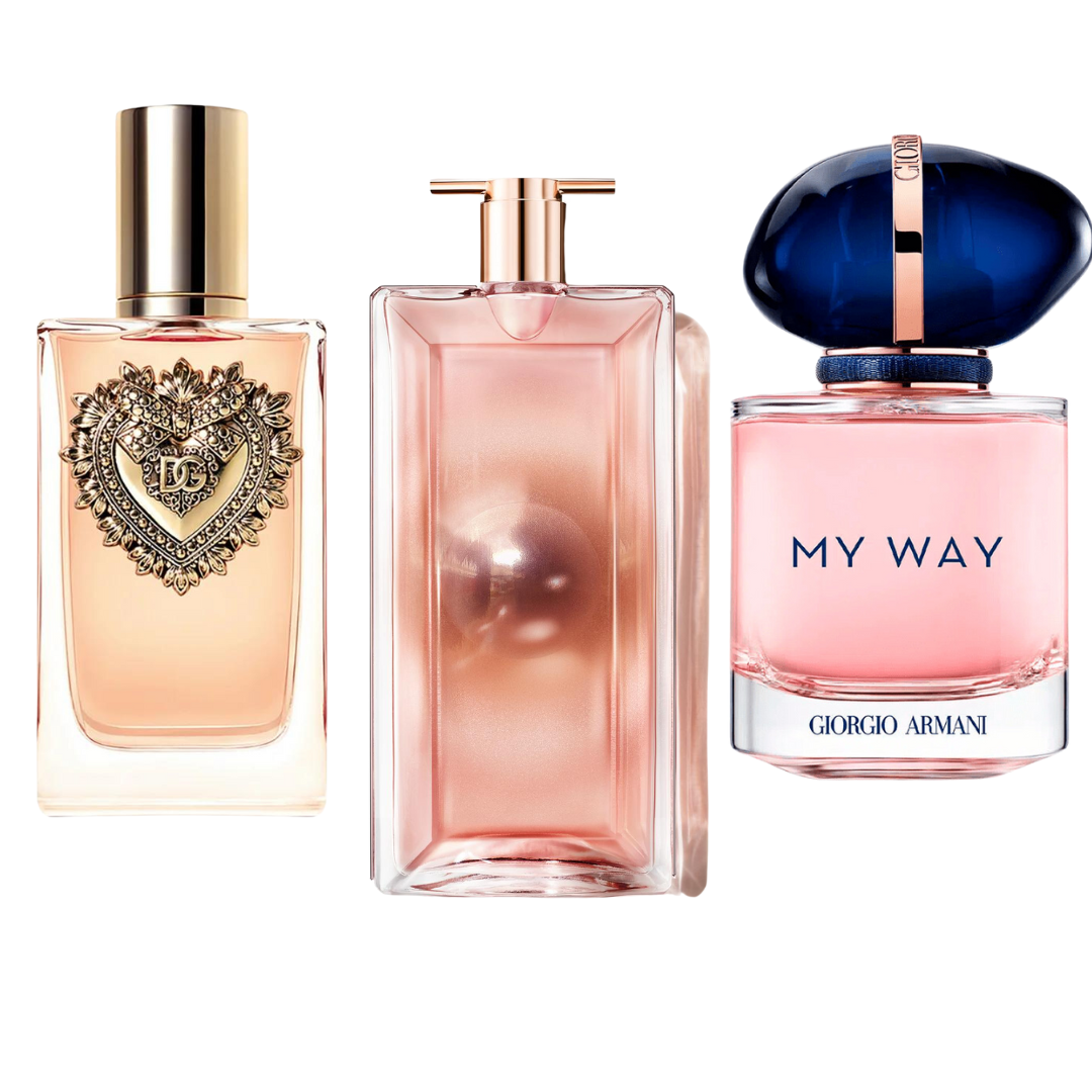 Kit de 3 perfumes Dolce & Gabbana Devotion, My Way Giorgio Armani y Lancôme Idôle 100 ml